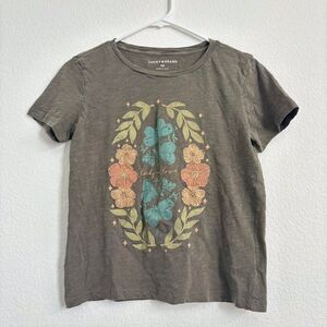 lucky brand embroidered floral tshirt